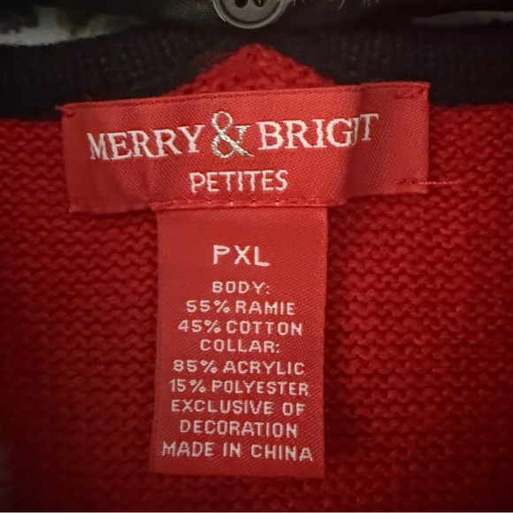 VTG Merry & Bright Red Christmas Sweater Vest Size PXL Shoes Beaded Ugly Holiday - Picture 6 of 12